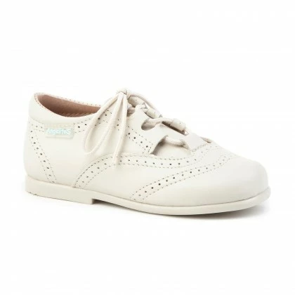 Childrens Boy Girl Leather School English Shoes Lace-up 505 Beige, By AngelitoS 5 Childrens Boy Girl Leather School English Shoes Lace-up 505 Beige, By AngelitoS - Image 3