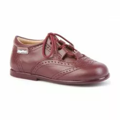 Childrens Boy Girl Leather School English Shoes Lace-up 505 Burgundy, By AngelitoS -Pumps shoes Shop childrens boy girl leather school english shoes lace up 505 burgundy by angelitos 2