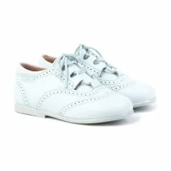Childrens Boy Girl Leather School English Shoes Lace-up 505 Celeste, By AngelitoS