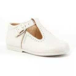 Childrens Boy Girl Leather School T-Strap Shoes Buckle 503 Beige, By AngelitoS -Pumps shoes Shop childrens boy girl leather school t strap shoes buckle 503 beige by angelitos 2