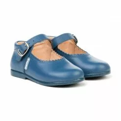 Childrens Girl Leather School Mary Jane Shoes Buckle 500 Blue, By AngelitoS