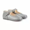 Childrens Girl Leather School Mary Jane Shoes Buckle 500 Grey, By AngelitoS