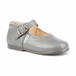 Childrens Girl Leather School Mary Jane Shoes Buckle 500 Grey, By AngelitoS -Pumps shoes Shop childrens girl leather school mary jane shoes buckle 500 grey by angelitos 2