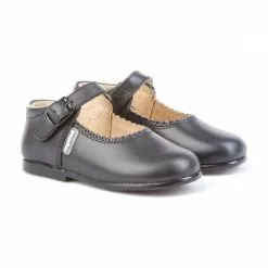 Childrens Girl Leather School Mary Jane Shoes Buckle 500 Navy, By AngelitoS