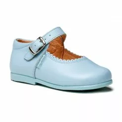 Childrens Girl Leather School Mary Jane Shoes Buckle 500 Sky Blue, By AngelitoS -Pumps shoes Shop childrens girl leather school mary jane shoes buckle 500 sky blue by angelitos 2