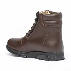 Girls Boys Nappa Leather Booties Laces Zipper 480 Chocolate, By AngelitoS -Pumps shoes Shop girls boys nappa leather booties laces zipper 480 chocolate by angelitos 2