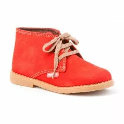 Girls Boys Split Leather Safari Booties Laces 403 Red, By AngelitoS -Pumps shoes Shop girls boys split leather safari booties laces 403 red by angelitos 2