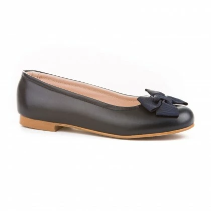 Girls Leather School Ballerinas Bow 1509 Navy, By AngelitoS 5 Girls Leather School Ballerinas Bow 1509 Navy, By AngelitoS - Image 3