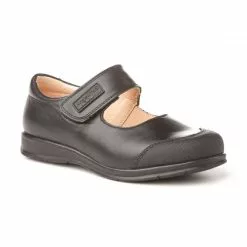 Girls Leather School Mary Jane Shoes Reinforced Toe Velcro 463 Black, By AngelitoS -Pumps shoes Shop girls leather school mary jane shoes reinforced toe velcro 463 black by angelitos 2