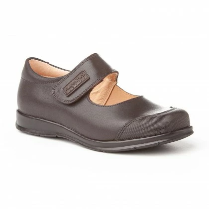 Girls Leather School Mary Jane Shoes Reinforced Toe Velcro 463 Chocolate, By AngelitoS 5 Girls Leather School Mary Jane Shoes Reinforced Toe Velcro 463 Chocolate, By AngelitoS - Image 3