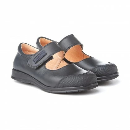 Girls Leather School Mary Jane Shoes Reinforced Toe Velcro 463 Navy, By AngelitoS 3 Girls Leather School Mary Jane Shoes Reinforced Toe Velcro 463 Navy, By AngelitoS