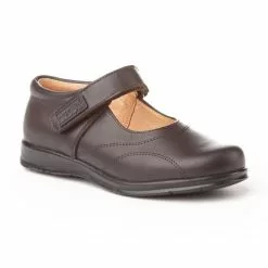 Girls Leather School Mary Jane Shoes Stitches Velcro 461 Chocolate, By AngelitoS -Pumps shoes Shop girls leather school mary jane shoes stitches velcro 461 chocolate by angelitos 2