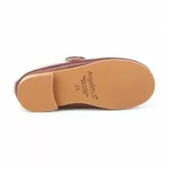 Girls Nappa Leather Mary Jane Shoes Velcro 1512 Burgundy, By AngelitoS -Pumps shoes Shop girls nappa leather mary jane shoes velcro 1512 burgundy by angelitos 3