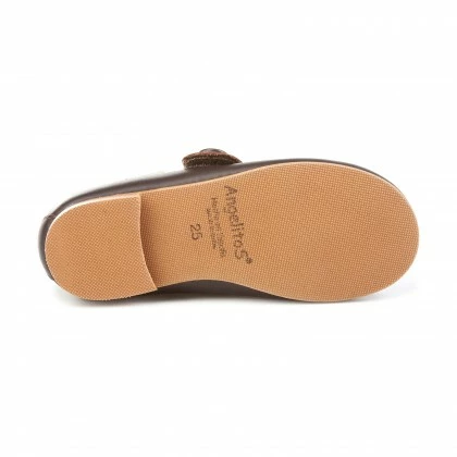 Girls Nappa Leather Mary Jane Shoes Velcro 1512 Chocolate, By AngelitoS 6 Girls Nappa Leather Mary Jane Shoes Velcro 1512 Chocolate, By AngelitoS - Image 4