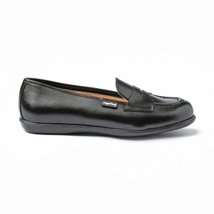 Girls Nappa Leather School Loafers Mask 467 Black, By AngelitoS 4 Girls Nappa Leather School Loafers Mask 467 Black, By AngelitoS - Image 2