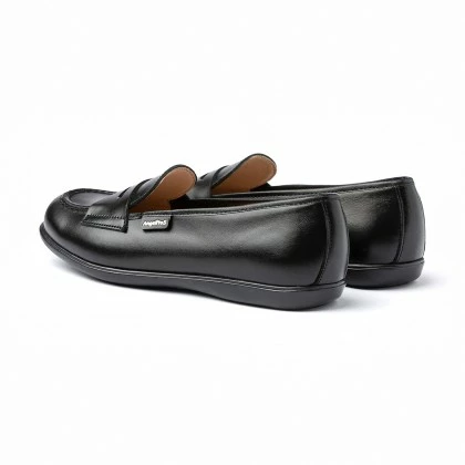 Girls Nappa Leather School Loafers Mask 467 Black, By AngelitoS 5 Girls Nappa Leather School Loafers Mask 467 Black, By AngelitoS - Image 3