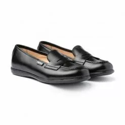 Girls Nappa Leather School Loafers Mask 467 Black, By AngelitoS
