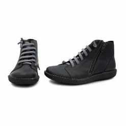 Woman Leather Flat Booties Ellastic Lace 3012 Black, By Boleta Shoes -Pumps shoes Shop woman leather flat booties ellastic lace 3012 black by boleta shoes 3