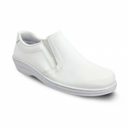 Woman Leather Hospital Shoes Anatomical No Laces 18791 White, By Percla 4 Woman Leather Hospital Shoes Anatomical No Laces 18791 White, By Percla - Image 3