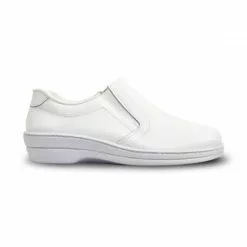 Woman Leather Hospital Shoes Anatomical No Laces 18791 White, By Percla