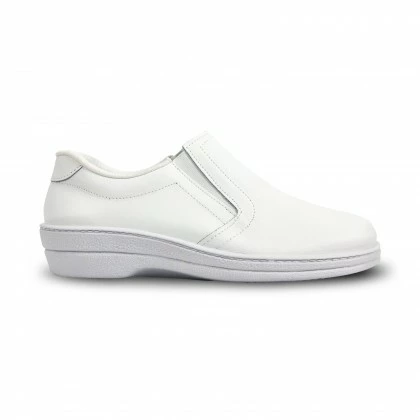 Woman Leather Hospital Shoes Anatomical No Laces 18791 White, By Percla 2 Woman Leather Hospital Shoes Anatomical No Laces 18791 White, By Percla