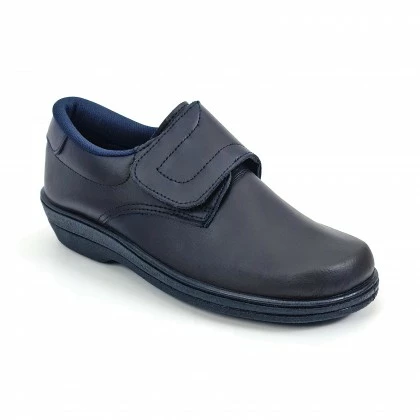 Woman Leather Hospital Shoes Anatomical Velcro Closure 790 Navy, By Percla 5 Woman Leather Hospital Shoes Anatomical Velcro Closure 790 Navy, By Percla - Image 3