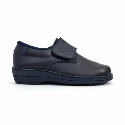 Woman Leather Hospital Shoes Anatomical Velcro Closure 790 Navy, By Percla 3 Woman Leather Hospital Shoes Anatomical Velcro Closure 790 Navy, By Percla