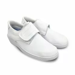 Woman Leather Hospital Shoes Anatomical Velcro Closure 790 White, By Percla -Pumps shoes Shop woman leather hospital shoes anatomical velcro closure 790 white by percla 3