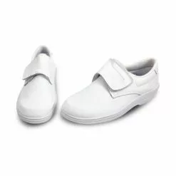 Woman Leather Hospital Shoes Anatomical Velcro Closure 790 White, By Percla -Pumps shoes Shop woman leather hospital shoes anatomical velcro closure 790 white by percla 5