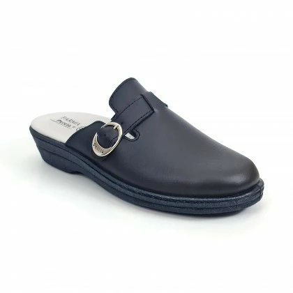 Woman Leather Hospital Shoes Backless Buckle 796 Navy, By Percla 5 Woman Leather Hospital Shoes Backless Buckle 796 Navy, By Percla - Image 3