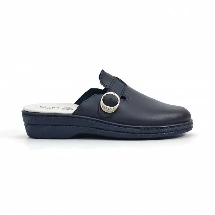 Woman Leather Hospital Shoes Backless Buckle 796 Navy, By Percla 3 Woman Leather Hospital Shoes Backless Buckle 796 Navy, By Percla
