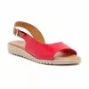 Woman Leather Low Wedged Sandals Padded Insole 1115 Red, By Blusandal -Pumps shoes Shop woman leather low wedged sandals padded insole 1115 red by blusandal