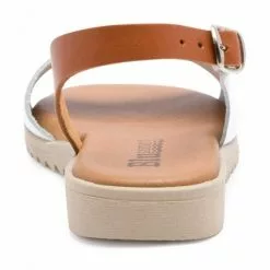 Woman Leather Low Wedged Sandals Padded Insole 1115 White, By Blusandal -Pumps shoes Shop woman leather low wedged sandals padded insole 1115 white by blusandal 3