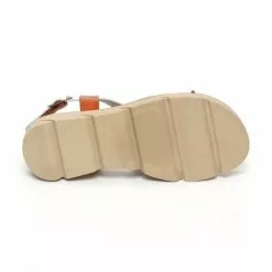 Woman Leather Low Wedged Sandals Padded Insole 166 White, By Blusandal -Pumps shoes Shop woman leather low wedged sandals padded insole 166 white by blusandal 4