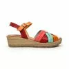 Woman Leather Low Wedged Sandals Padded Insole 3106 Multicolor, By Blusandal -Pumps shoes Shop woman leather low wedged sandals padded insole 3106 multicolor by blusandal