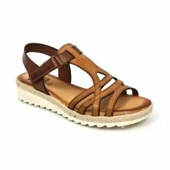 Woman Leather Low Wedged Sandals Velcro Padded Insole 2896 Leather, By Blusandal -Pumps shoes Shop woman leather low wedged sandals velcro padded insole 2896 leather by blusandal 2