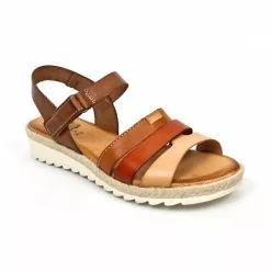 Woman Leather Low Wedged Sandals Velcro Padded Insole 2898 Multileather, By Blusandal -Pumps shoes Shop woman leather low wedged sandals velcro padded insole 2898 multileather by blusandal 2