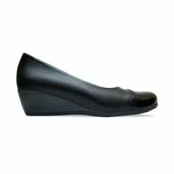 Woman Leather Wedged Ballerinas Removable Insole 70 Black, By TuPié