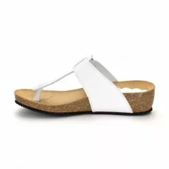 Woman Leather Wedged Bio Sandals Cork Sole 414 White, By Morxiva Shoes -Pumps shoes Shop woman leather wedged bio sandals cork sole 414 white by morxiva shoes 2