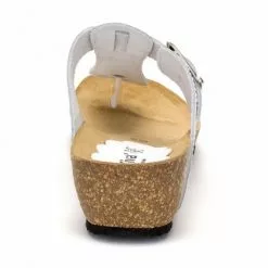 Woman Leather Wedged Bio Sandals Cork Sole 414 White, By Morxiva Shoes -Pumps shoes Shop woman leather wedged bio sandals cork sole 414 white by morxiva shoes 3