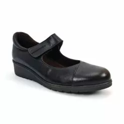 Woman Leather Wedged Mary Janes Removable Insole 70805 Black, By TuPie -Pumps shoes Shop woman leather wedged mary janes removable insole 70805 black by tupie 2