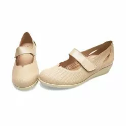 Woman Leather Wedged Mary Janes Removable Insole 71TP Beige, By TuPie -Pumps shoes Shop woman leather wedged mary janes removable insole 71tp beige by tupie 3
