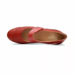 Woman Leather Wedged Mary Janes Removable Insole 71TP Red, By TuPie -Pumps shoes Shop woman leather wedged mary janes removable insole 71tp red by tupie 2