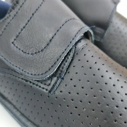 Woman Perfo Leather Hospital Shoes Anatomical Velcro Closure 18793 Navy, By Percla 4 Woman Perfo Leather Hospital Shoes Anatomical Velcro Closure 18793 Navy, By Percla - Image 2