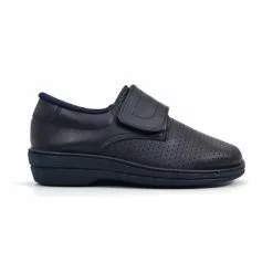Woman Perfo Leather Hospital Shoes Anatomical Velcro Closure 18793 Navy, By Percla