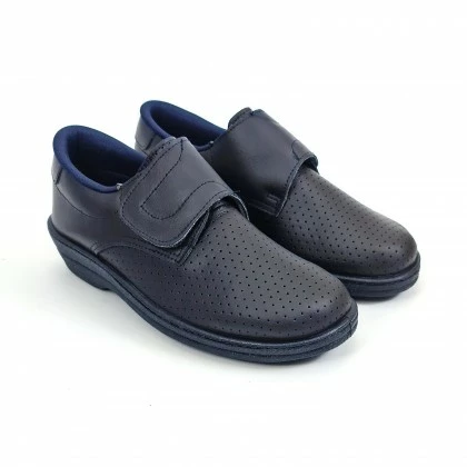 Woman Perfo Leather Hospital Shoes Anatomical Velcro Closure 18793 Navy, By Percla 6 Woman Perfo Leather Hospital Shoes Anatomical Velcro Closure 18793 Navy, By Percla - Image 4