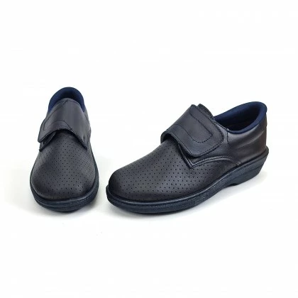 Woman Perfo Leather Hospital Shoes Anatomical Velcro Closure 18793 Navy, By Percla 8 Woman Perfo Leather Hospital Shoes Anatomical Velcro Closure 18793 Navy, By Percla - Image 6