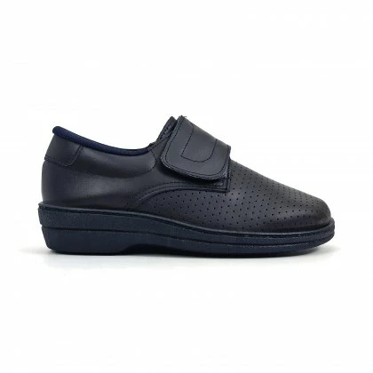 Woman Perfo Leather Hospital Shoes Anatomical Velcro Closure 18793 Navy, By Percla 3 Woman Perfo Leather Hospital Shoes Anatomical Velcro Closure 18793 Navy, By Percla