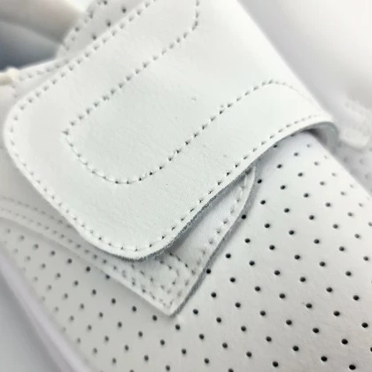 Woman Perfo Leather Hospital Shoes Anatomical Velcro Closure 18793 White, By Percla 4 Woman Perfo Leather Hospital Shoes Anatomical Velcro Closure 18793 White, By Percla - Image 2