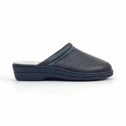 Woman Perfo Leather Hospital Shoes Backless 798 Navy, By Percla 2 Woman Perfo Leather Hospital Shoes Backless 798 Navy, By Percla